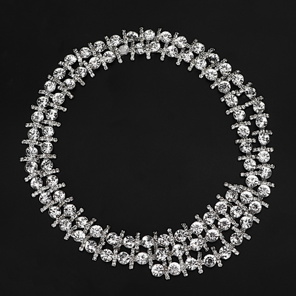 1 Yard Kristallglas Rhinestone Trimming Kedja DIY Kläder Smycken Kostym Applikation Vit