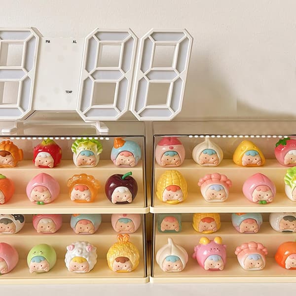 Klar Legetøjs Displaykasse | Støvfri Display til Miniaturefigurer & Samleobjekter Yellow
