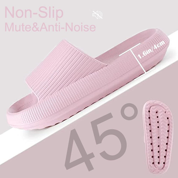 Kvindernes Tykke Platform Sky Tøfler Lyseblå rosa 44-45