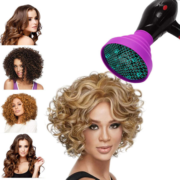 CQBB Universal hopfällbar tillsats för hårfön- salong Purple