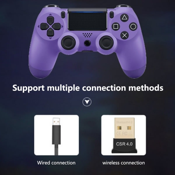 CQBB Trådlös spelkontrollkontroll Bluetooth Dual Head Gamepad Joystick Gamepad kompatibel med Game Console 4-Electric Violet