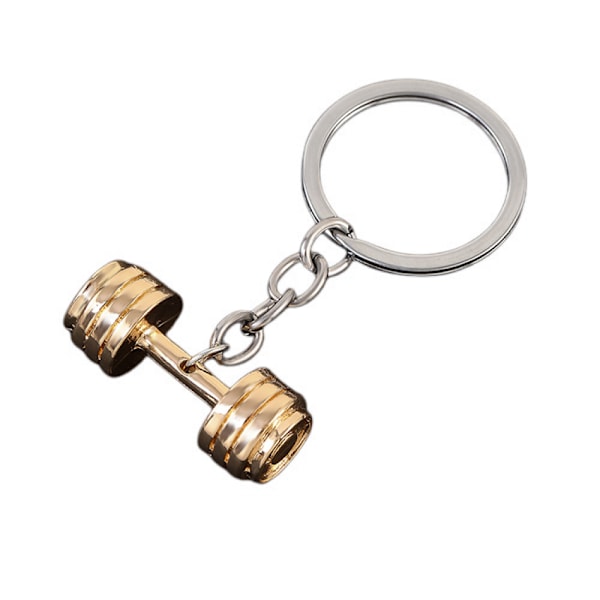 1 stk. miniatyrdumbbell i titanlegering, fitness-gym-nøglering E E