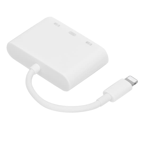 For IOS til Dual USB Expansion Dock Interface OTG Connector Hub Converter med kameraleser_max
