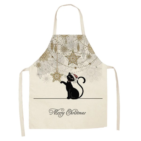 Kök Bomull Linne Förkläden För Män Kvinnor Söt Tecknad Katt Ärmlös Förkläde Bibs Hem Kaffe Shop Städning Bakning Matlagning Förkläde style 5 38x47cm