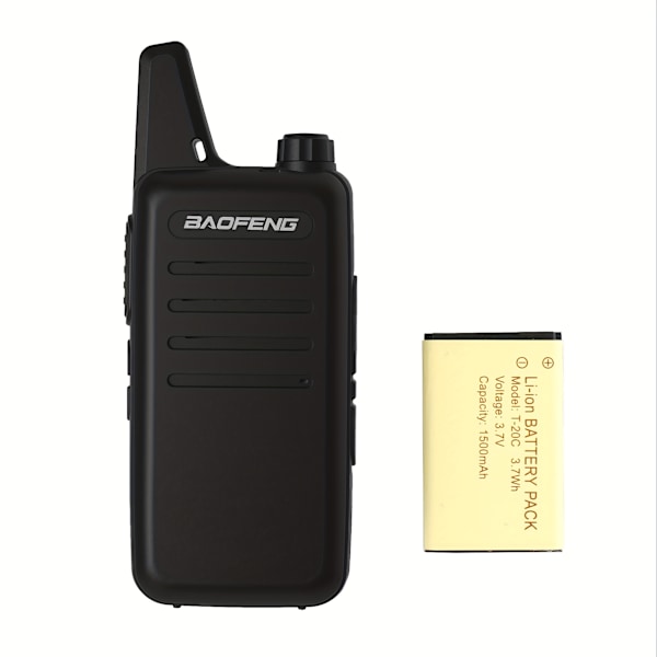 2st Baofeng VT-C2 UHF Vaellus Mini Walkie Talkie 2 Watin Mini Walkie Talkie Joululahjaksi Musta