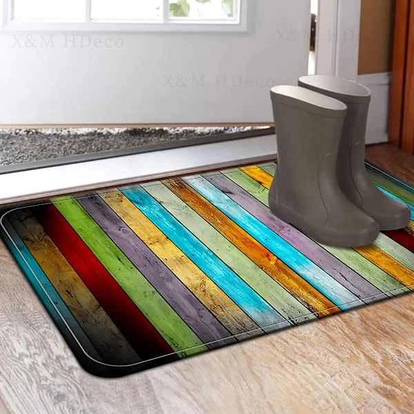 1. Hem Sovrum Ullmattan Kuvio Keittiö Liukumaton Lattiamatto Imeytyvä Anti-Likaa Koti Kylpyhuone Lattiamatto Vihreä 40x60cm