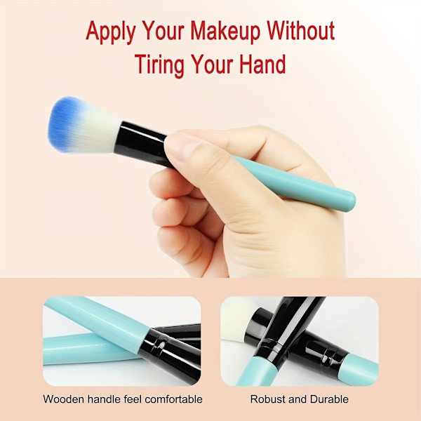 Professionelt 30-delt sæt, 24-delt makeupbørste sæt & 2-delt trekant fløjls pudderpuf blød kosmetik & 1-delt makeupbørste rengøringsmiddel silikone sort
