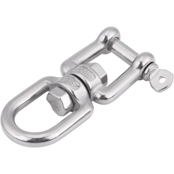 Heavy Duty Swivel Link, Heavy Duty 304 Rustfritt Stål Swivel Eye ing Snap Hooks Rolling Shackle Device Marin Med Nyckelringar Silver(6mm) 6mm