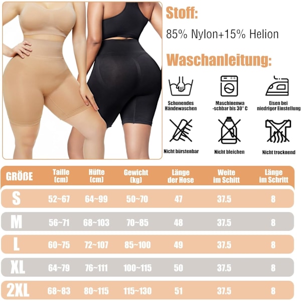 Dame Højtaljede Tummy Control Briefs, Komfortable Sømløse Shapewear (Sort) black L