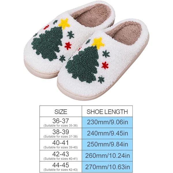 Koselige og varme elg juletoffler for kvinner og menn Christmas tree F 42/43 EU