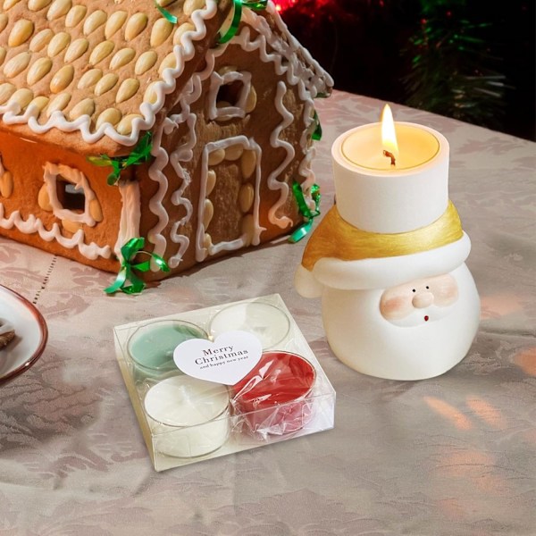 Julemann Lysestake, Morsomme Votivlysstaker for Julepynt Gold