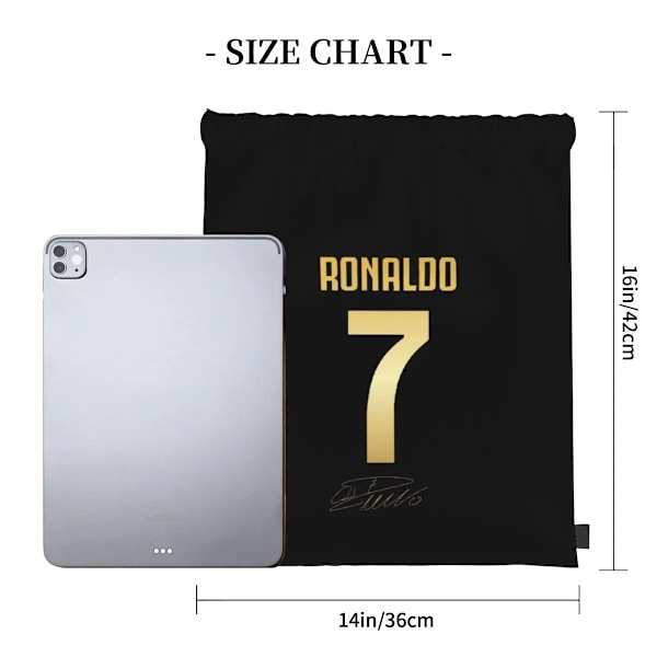 CR7 Cristiano Ronaldo Rygsække Multifunktionsposer med Snøre Snøre Bunt Lomme Sportstaske Bogtasker til Rejsestuderende style 1