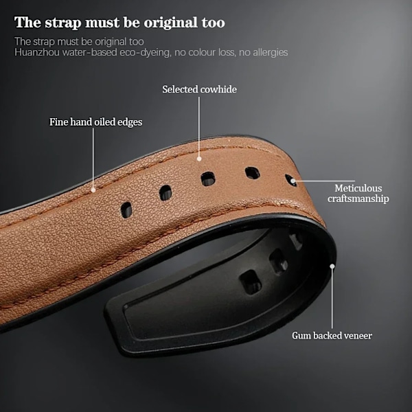 20mm 22mm læder- og silikonehybridrem til Samsung Galaxy Watch4 6 Classic 47mm 46mm/Galaxy Watch6 40mm 44mm armbånd Deep brown-Silver 20mm