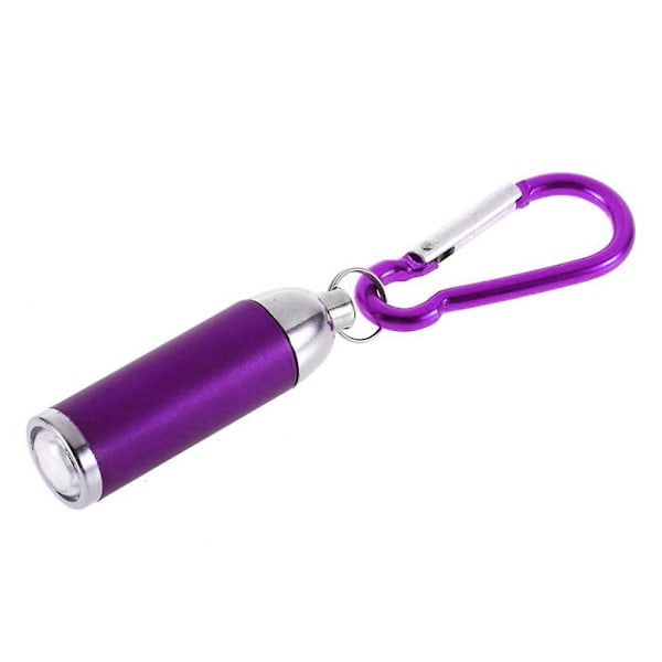 Bärbar Mini LED-lampa Nyckelring Ficklampa Vattentät Nyckelring För Vandring Camping Lila Purple