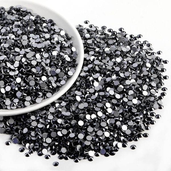 14400 st Jet Hematit Platta Baktill Rhinestones för DIY-hantverk, SS16, 3.8-4.0mm Jet Hematite SS16/14400pcs