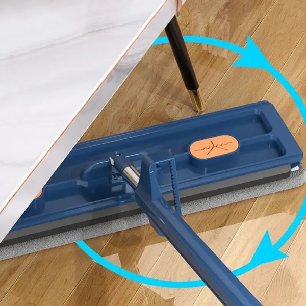 42 cm Suuri Litteä Moppi Ilman Käsinpesua Mikrokuitu Lattia Puristusmoppi Märkä Kuiva Imeytyvä Moppi Kotisiivoukseen Lattia Laatta Työkalu 4 Liinaa