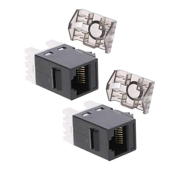 2 stk. UTP CAT6 Netværksmodul RJ45 Konnektor Kabeladapter Keystone Jack_max