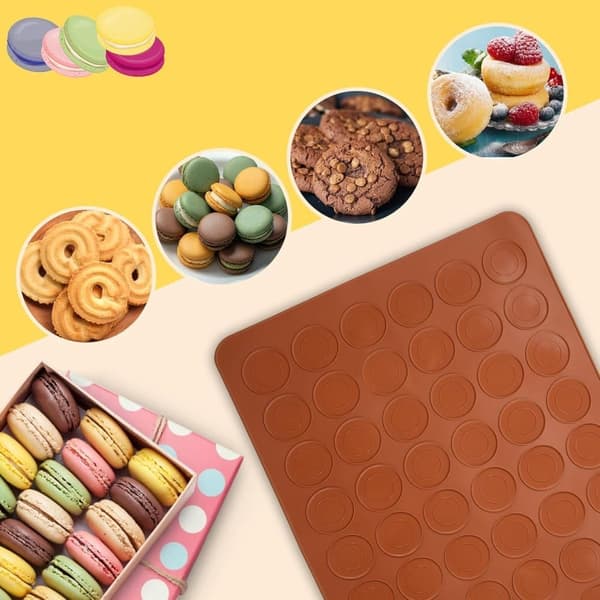 Macaron Bakmatta i Silikon / Form - 48 platser