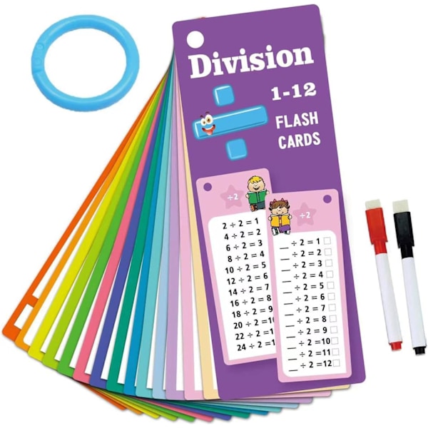 Radera Math Flash Cards | Multi Math Inlärningsverktyg för Barn & Småbarn Division B