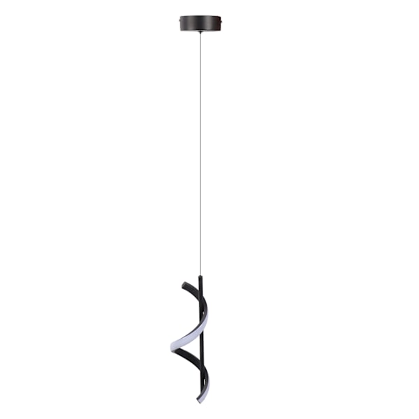 Spiral LED-pendellampe Svart Bländfri Ljusstark Ögonskydd LED-hengelampe for stue Café Familie 85‑265V Hvit Lys