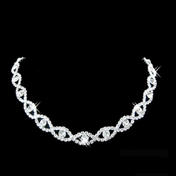 Dam Rhinestone Twisted Bridal Bröllop Smycken Set