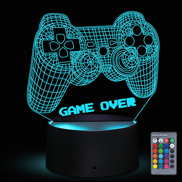 3D-videospillkontroller nattlampa 3D-illusjonsspill O
