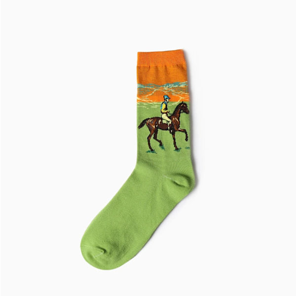 1 Par Höst Vinter Retro Herrstrumpor Par Strumpor Ny Konst Van Gogh Väggmålning Världsberömd Oljemålningsserie Roliga Strumpor 9