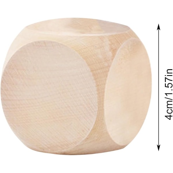 DIY Träkub-pysselset | 20mm Omålade Kuber med Dragkedjesäck & Dekaler 40mm