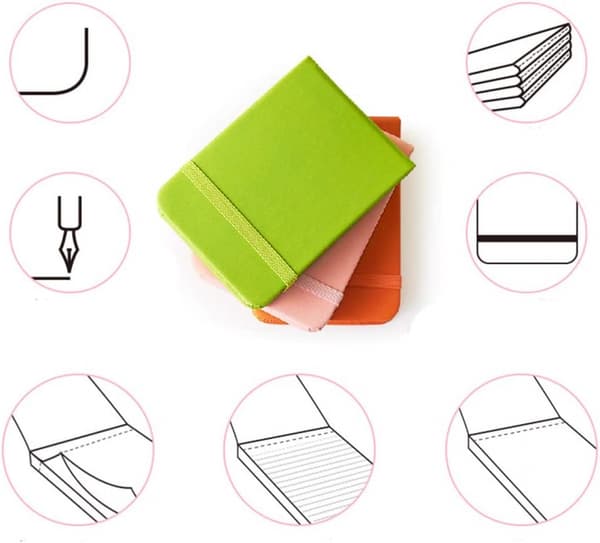 Taskuvihko, Pieni Pehmeä Kansi Mini Journal Notepad 2,9\"