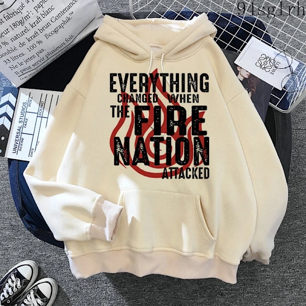 Unisex Avatar The Last Airbender Fire Nation Hoodie Herr Harajuku Hip Hop Casual Streetwear Kawaii Anime Print Sweatshirts Man 30447 2XL