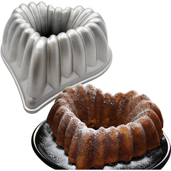1. Charlotte Form Aluminium Køkken Tilbehør Dekoration Rund Jul Bryllup Familie 3D Charlotte Kageform Bageværktøj 24,69 cm X 9,98 cm