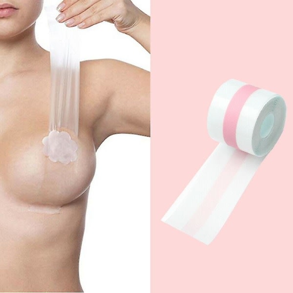 SQBB 5 cm x 5 m osynlig brösttejp för kvinnor BH Cover Självhäftande Push Up bröstlyftstejp