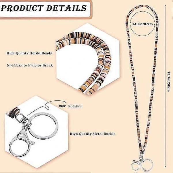 Lanyard til ID-kort Lærer-lanyard Perle-lanyard Boheme-lanyard—max