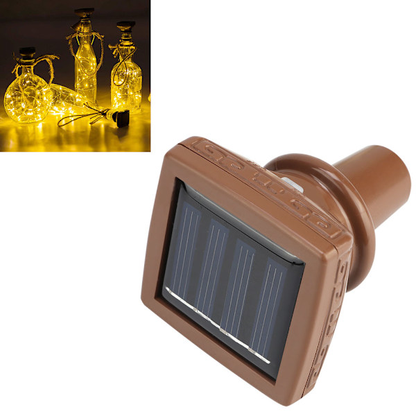 6 st 2 m 20 LED solcells drivna korkformade ljusslingor vattentäta