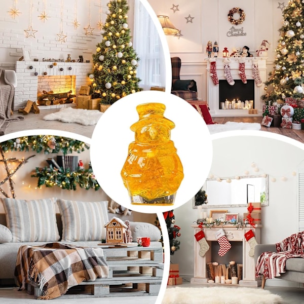 Krystal Snemand Figurer - 3D Julekollektion Miniature, Gul Additive color yellow