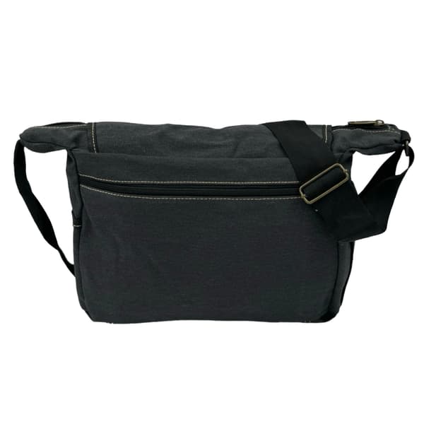 Middels stor skulderveske i canvas Svart Black one size