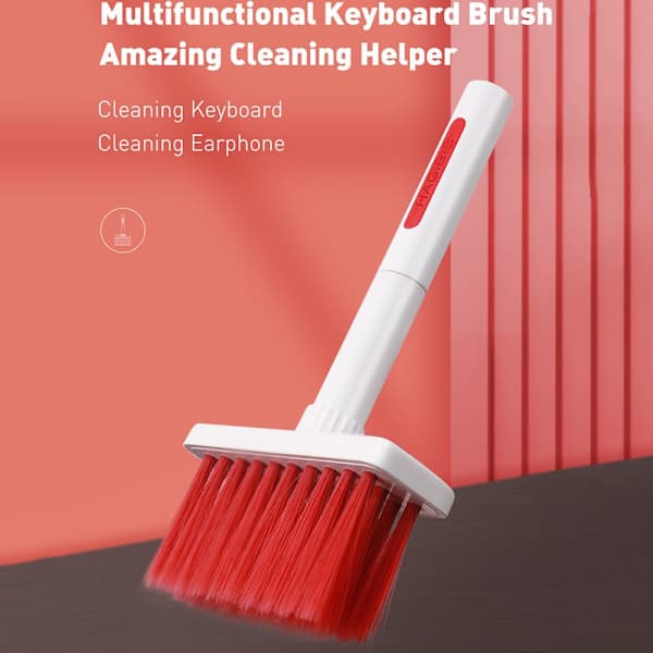 Korvatulppien puhdistuskynä Näppäimistön puhdistusharja punainen—max