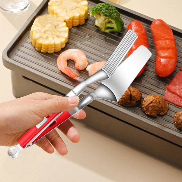 Säädettävät BBQ-pihdit, Lämpökestävät Ruokaklemmit, Ulkoilma-Grillaustyökalut, Ruokailuklemmit RED