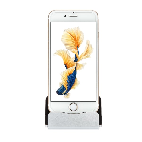 CQBB Silver Lämplig för Apple v8 Android mobiltelefon sätesladdare med kabel iphone7 bas LeTV bas stationär snabbladdning bas