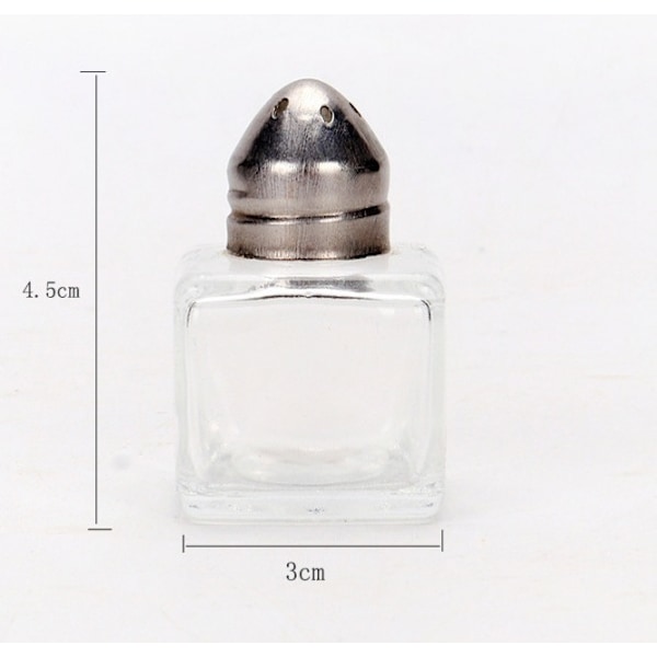 2 stk. Transparent Mini Krydderi Shaker, til krydderier, krydderier, S