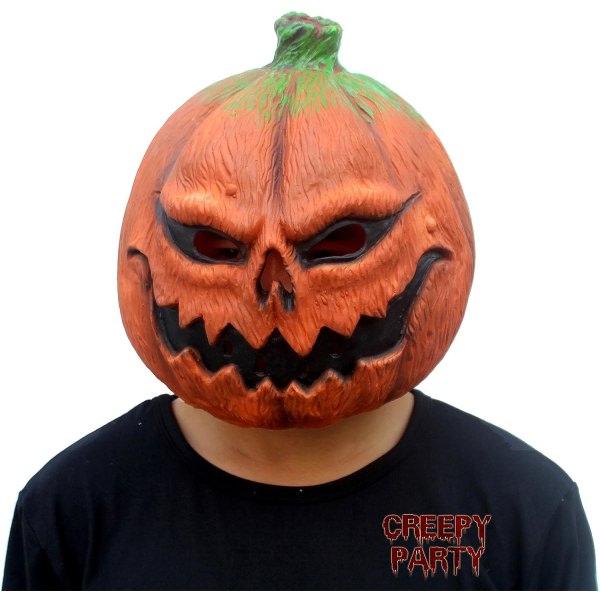 CQBB Deluxe Novelty Halloween Kostym Festrekvisita Latex Pumpkin Head Mask (Pumpkin)