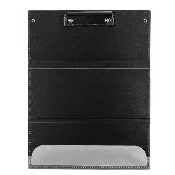 A4 Sammenklappelig Clipboard-mappe, Holdbar PP-organisator Med Stålclips, Bærbar Til Møder, Kontor Og Studie, Sort