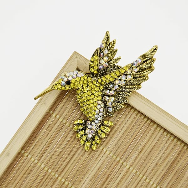 Kolibrinålar för kvinnor, modefågelnålar, eleganta strasskristalldjurbroscher, nål-max
