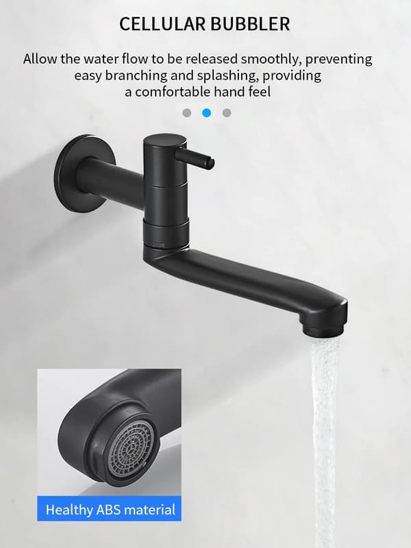 Enkel Kall Kran Vägg Utomhus Mopp Pool Kran Koppar Mässing Väggfäste Badrum Diskho Kran Rotatable Wb1411 31cm