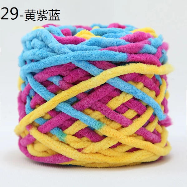 100g Chenille Scarf Garn för stickning DIY-material Färgglatt handgjort garn för handvirkning Virkat tjockt ullgarn ull 29