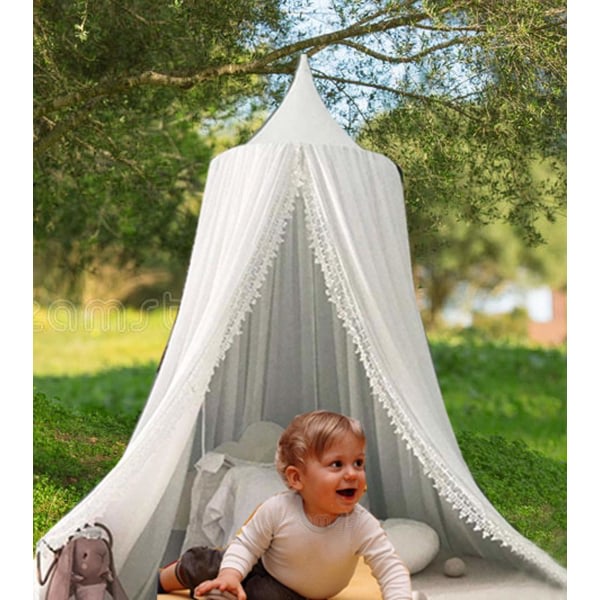 Sänghimmel för baby med hängnät för spjälsängsnook (98,4*19,69") SQBB