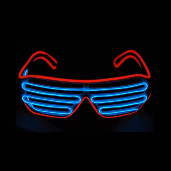SQBB Glasögon Blinkande Led Solglasögon Light Up Kostymer för 80-talet, Edm, Party Rb03 (röd - Blå)
