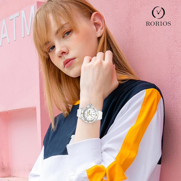 Klockor för Män Kvinnor Silikon Kvarts Armbandsur Luminous Analog Armbandsur 5 ATM Vattentät Casual Klocka Par Minimalistisk Klocka Vitguld White gold