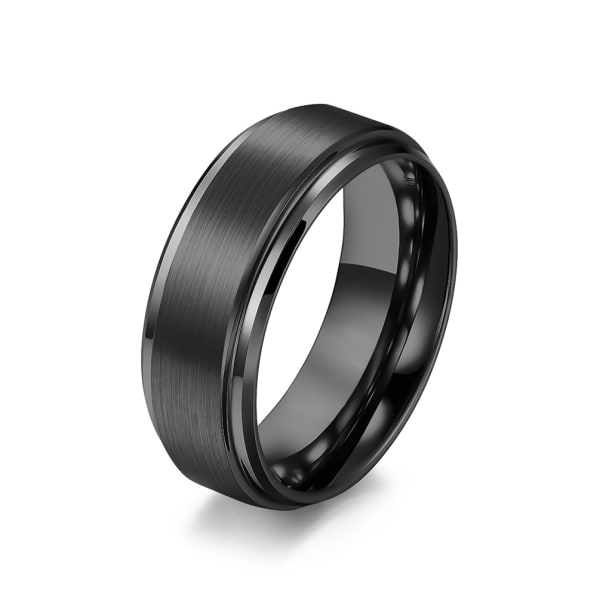 Basic Tungsten Ring för män 8mm Silver svart Tungsten Bröllopsring Matt Borstad Finish Comfort Fit