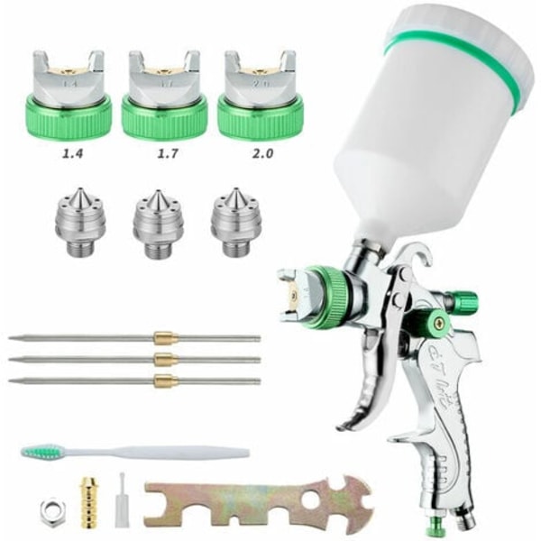 Professionell högtrycksfärgsprutpistol Luftsprutpistolsats Gravity Feed Pneumatisk färgsprutpistol HVLP 600CC 1.4MM/1.7